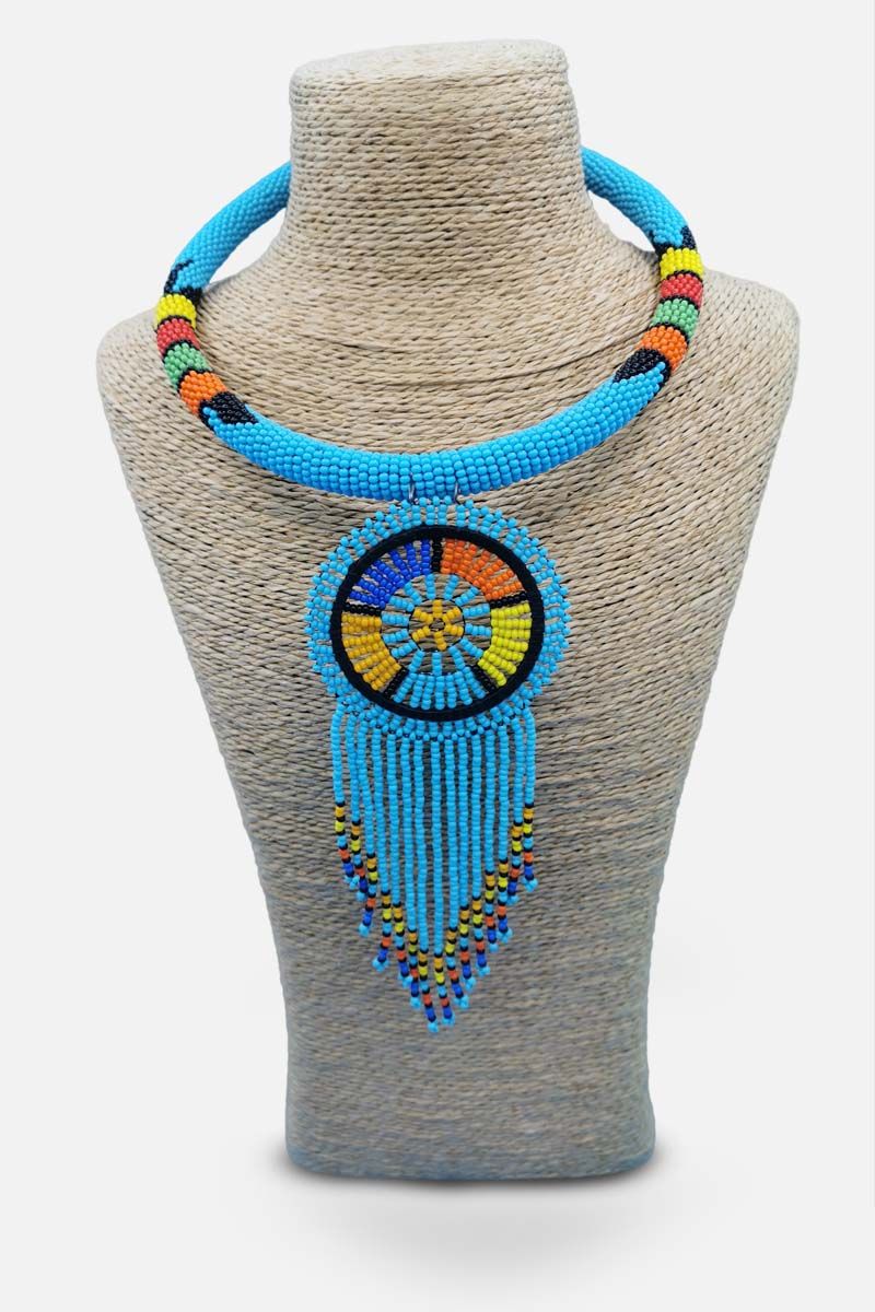 Collier en perles extra blue